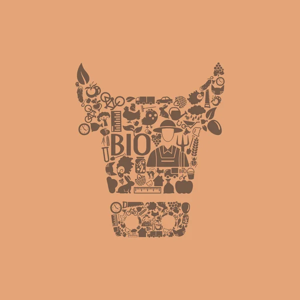 Icono de vaca abstracta — Archivo Imágenes Vectoriales