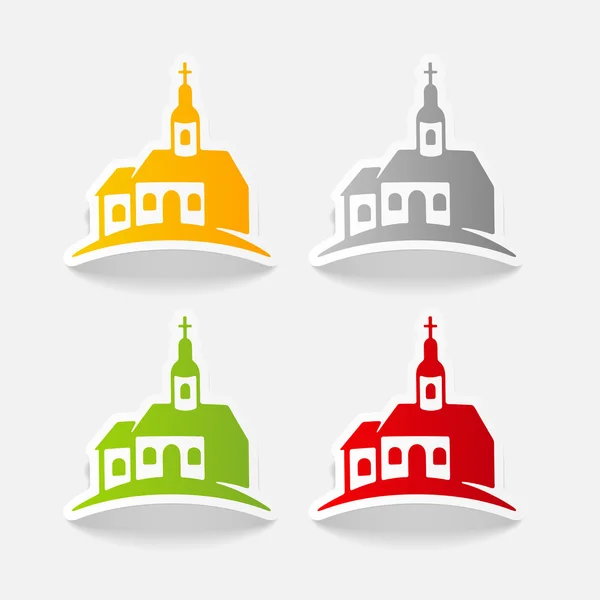 Realistische ontwerpelementen van kerken — Stockvector