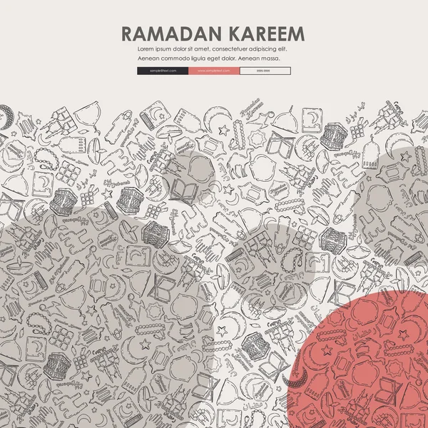 Ramazan Doodle Web sitesi şablon tasarımı — Stok Vektör