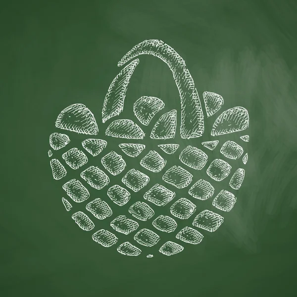 Icono de cesta de Pascua dibujado a mano — Vector de stock