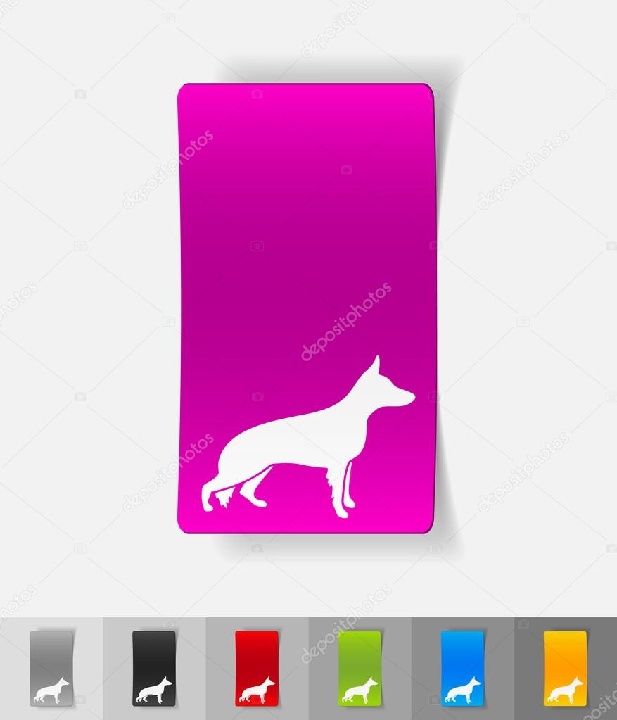 german shepherd paper sticker