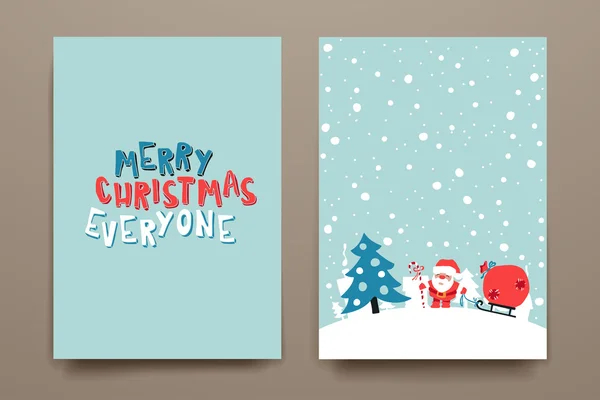 Merry Christmas Set Of Card Templates — Stock Vector