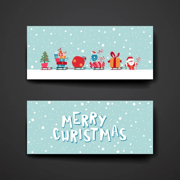 Merry Christmas Set Of Card Templates — Stock Vector