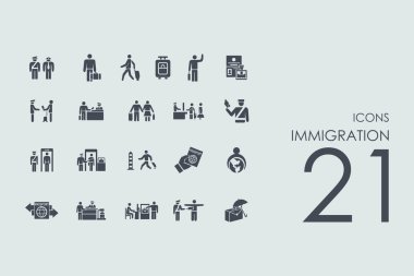 Set of immigration icons clipart