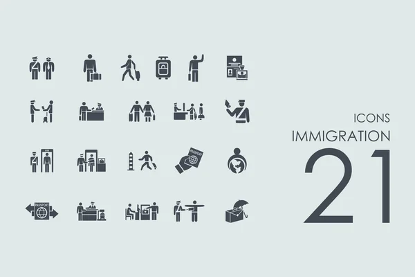 Set of immigration icons — Stock Vector