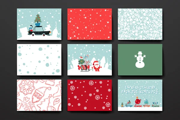 Frohe Weihnachten Kartenvorlagen — Stockvektor