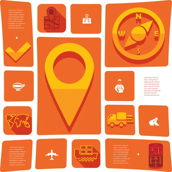 Navigation flache Infografik — Stockvektor