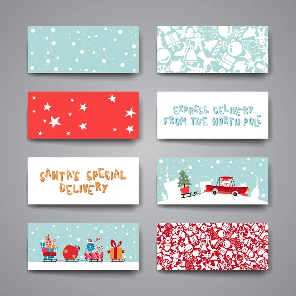 Buon Natale set di modelli di carte — Vettoriale Stock