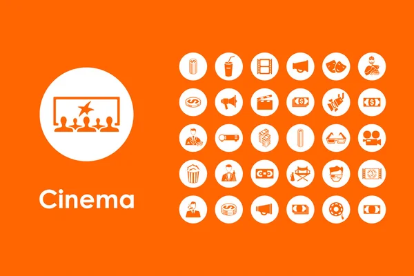 Conjunto de ícones simples de cinema —  Vetores de Stock
