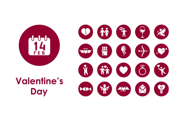Set of Valentineys Day simple icons — Stock Vector