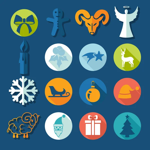 Set of Christmas icons — Stock Vector