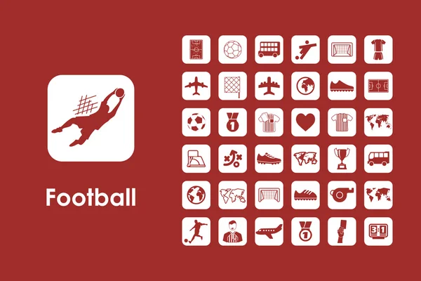 Set of football simple icons — Stock Vector