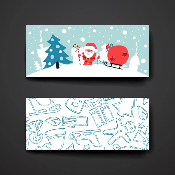 Feliz Navidad conjunto de plantillas de tarjetas — Vector de stock