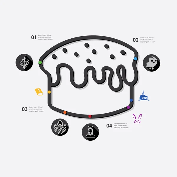 Vacaciones de Pascua infografía — Vector de stock
