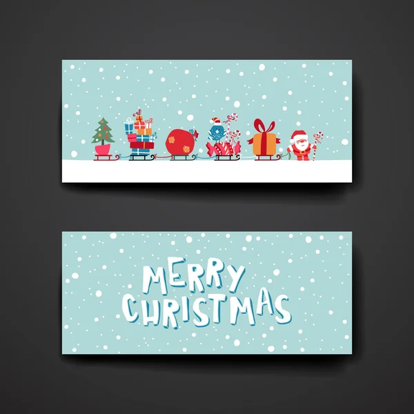 Feliz Navidad conjunto de plantillas de tarjetas — Vector de stock