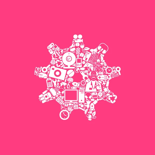 Icono cogwheel abstracto — Vector de stock