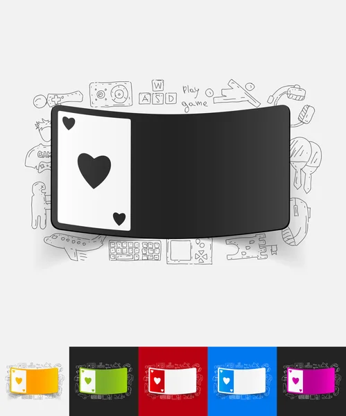 Playing card paper stickers — Stock Vector