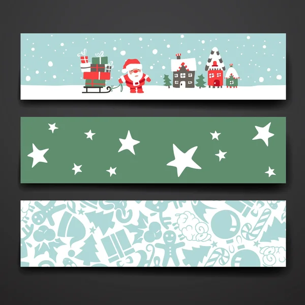 Merry Christmas Set Of Card Templates — Stock Vector