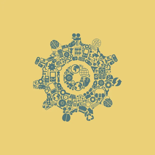 Icono cogwheel abstracto — Vector de stock