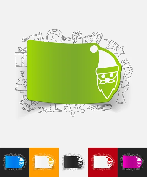 Pegatinas de papel de Santa Claus — Vector de stock