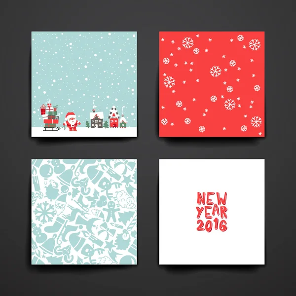 Joyeux Noël ensemble de modèles de cartes — Image vectorielle