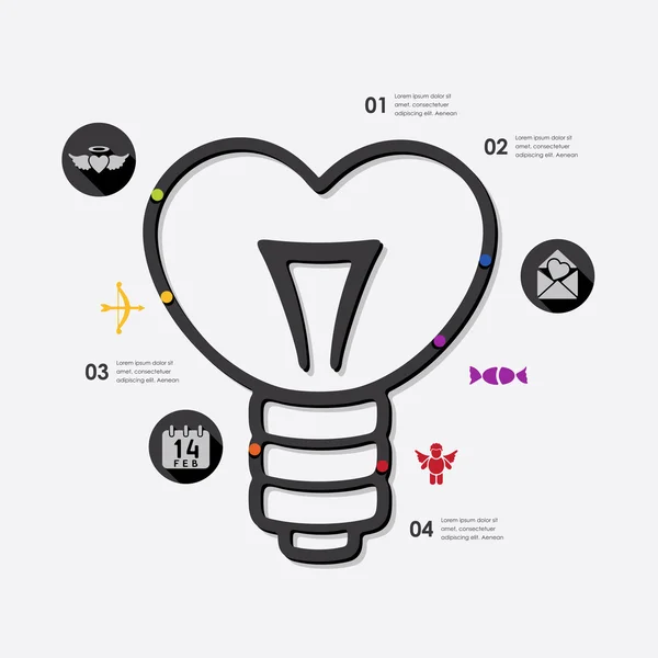 Infográfico do Dia dos Namorados — Vetor de Stock