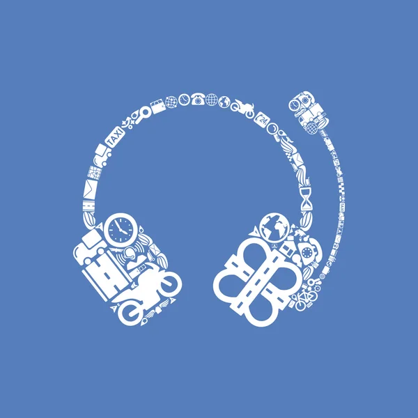 Abstraktes Kopfhörer-Symbol — Stockvektor
