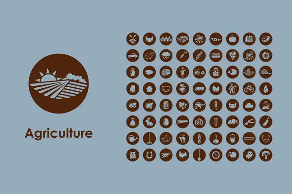 Set dari pertanian ikon sederhana - Stok Vektor