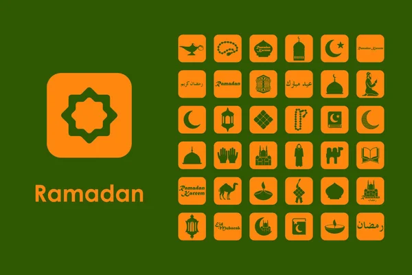 Reihe von Ramadan einfachen Symbolen — Stockvektor