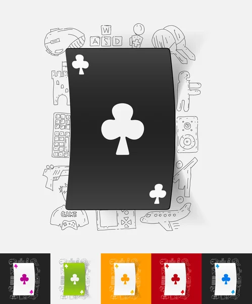 Speelkaart papier stickers — Stockvector