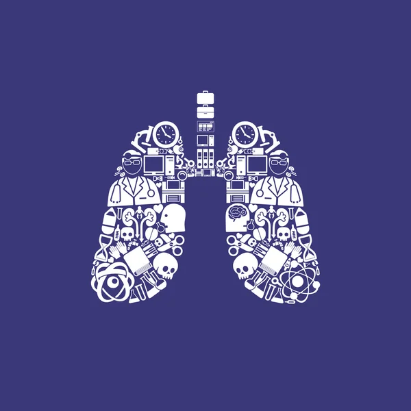 Abstract lung icon — Stock Vector