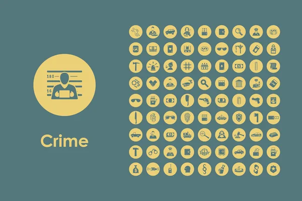 Set of crime simple icons — Stock Vector