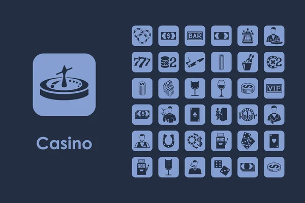 Conjunto de iconos simples de casino — Archivo Imágenes Vectoriales