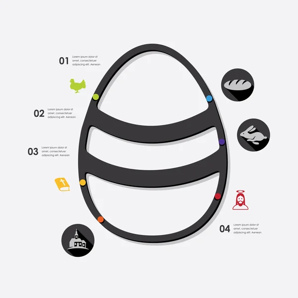 Feriados de Páscoa infográfico — Vetor de Stock