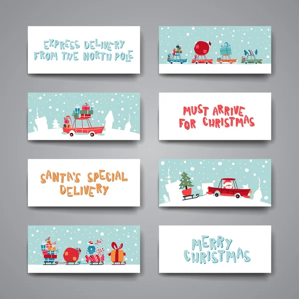 Boldog karácsonyt meg a kártya-sablonok — Stock Vector