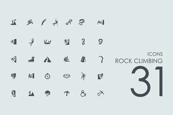 Set of rock climbing icons — Stock Vector