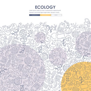 Ekoloji Doodle Web sitesi şablon tasarımı