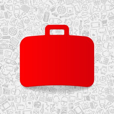 iş kağıt etiket ile el çizilmiş öğeleri