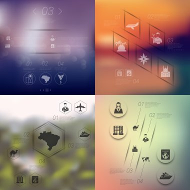 Turizm Infographic odaklanmamış arka plan ile