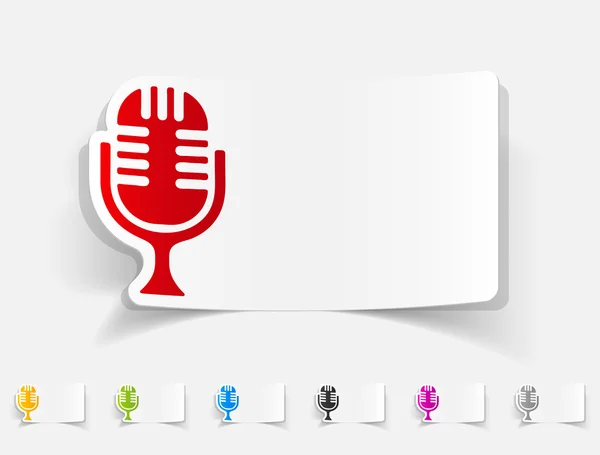 Realistic design elements of microphone — Stock Vector