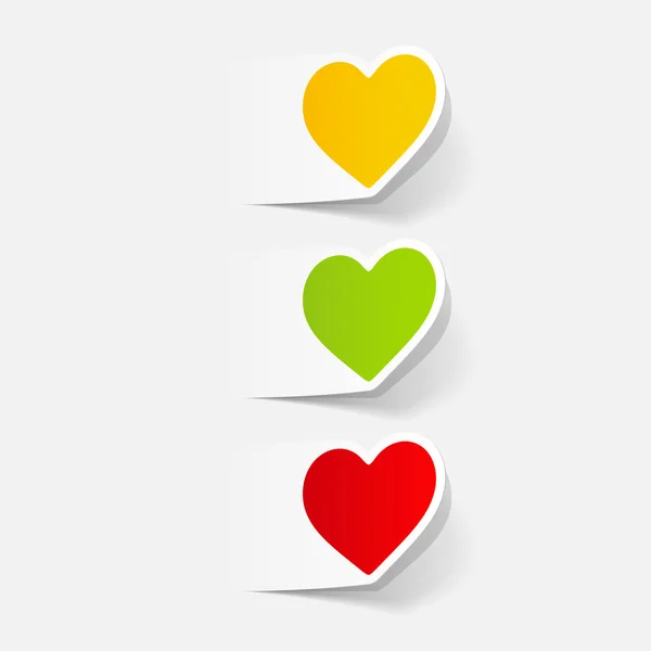 Elementos realistas del corazón del diseño — Vector de stock