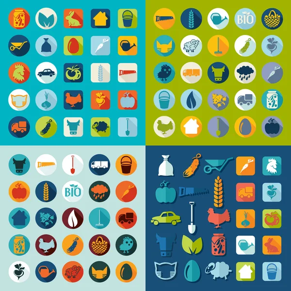 Conjunto de iconos agrícolas — Vector de stock