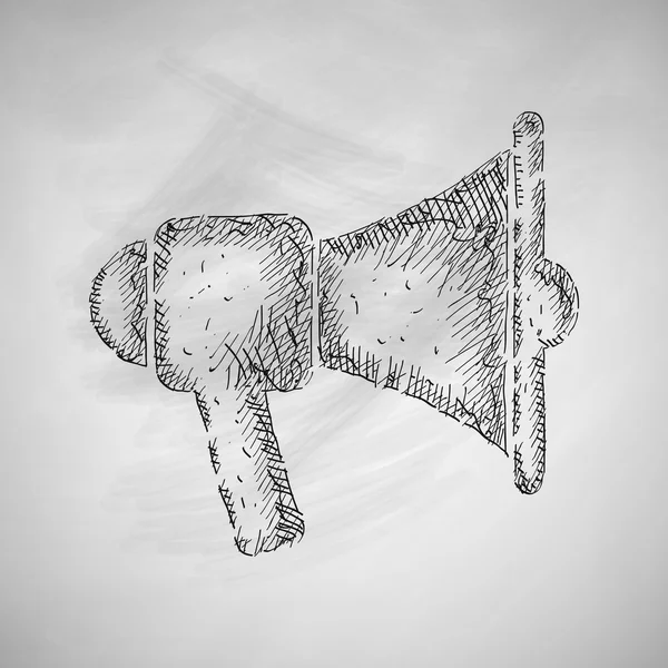 Pictogram van een hand getrokken megafoon — Stockvector