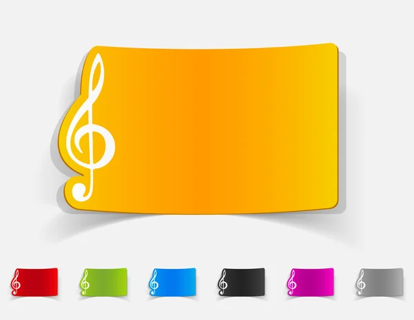 高音部記号の現実的なデザイン要素 — ストックベクタ