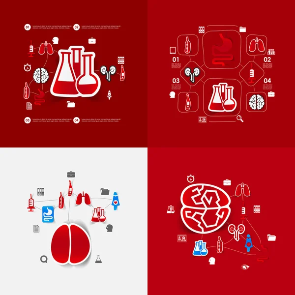 Infográfico da etiqueta da medicina — Vetor de Stock