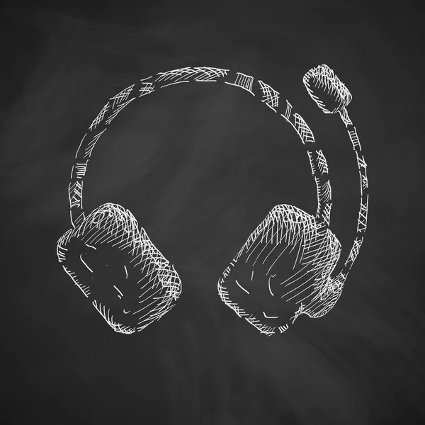 Icono de auriculares dibujados a mano — Vector de stock
