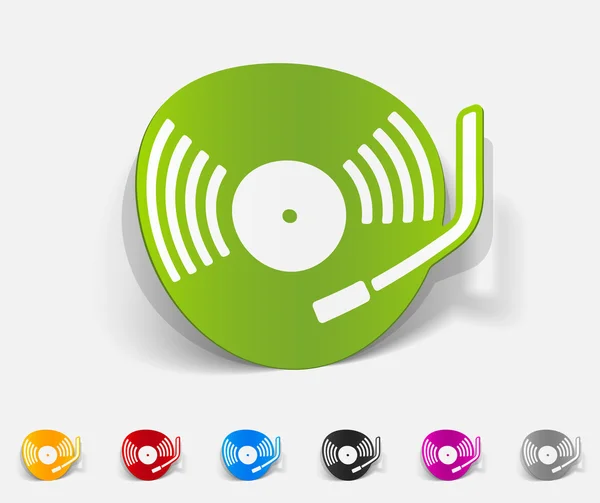 Elementos de diseño realistas del tocadiscos — Vector de stock