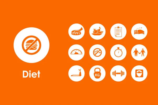 Set of diet simple icons — Stock Vector