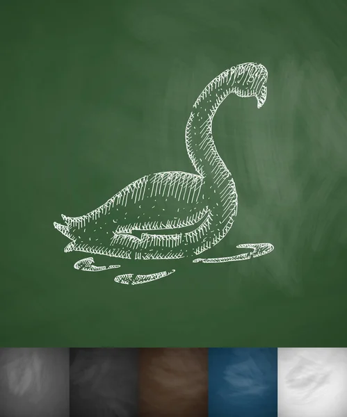 Icona del cigno disegnato a mano — Vettoriale Stock