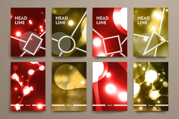 Aantal brochure in neon molecuul stile — Stockvector